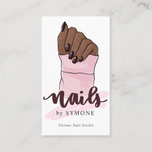 Nail Tech Nail Artist Beauty Salon Blush Pink Business Card