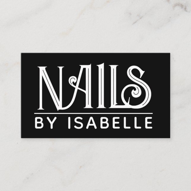 Nail Tech Nail Artist Gold Black Business Card (Front)