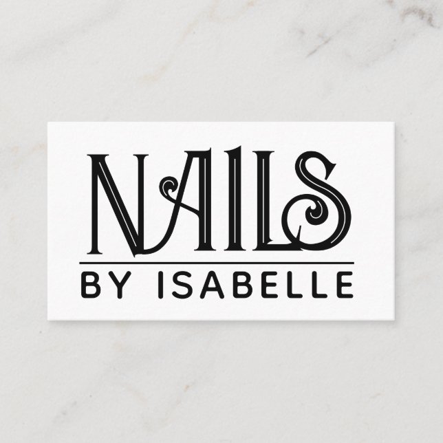 Nail Tech Nail Artist Gold Black Business Card (Front)