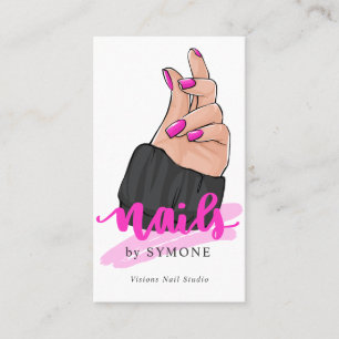 Nail Tech Nail Artist Nail Salon Trendy Stylist  B Business Card