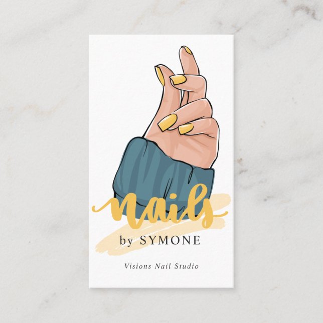 Nail Tech Nail Artist Nail Salon Trendy Stylist  Business Card (Front)