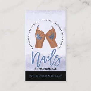 Nail Tech / Nails Salon Blue Glam Business Card