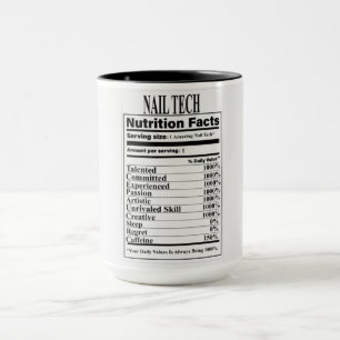 Nail Tech Nutrition Facts Mug