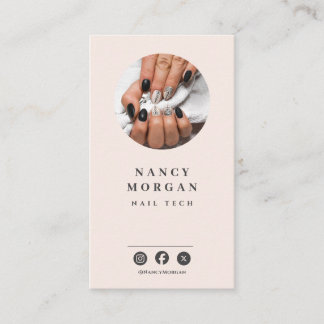 Nail Tech Photo Logo QR Code Business Card