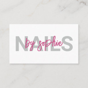 Nail Tech Pink White Business Card