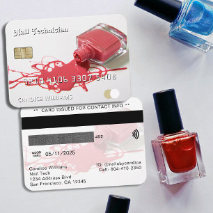 Nail Tech Polish Credit Debit Business Card