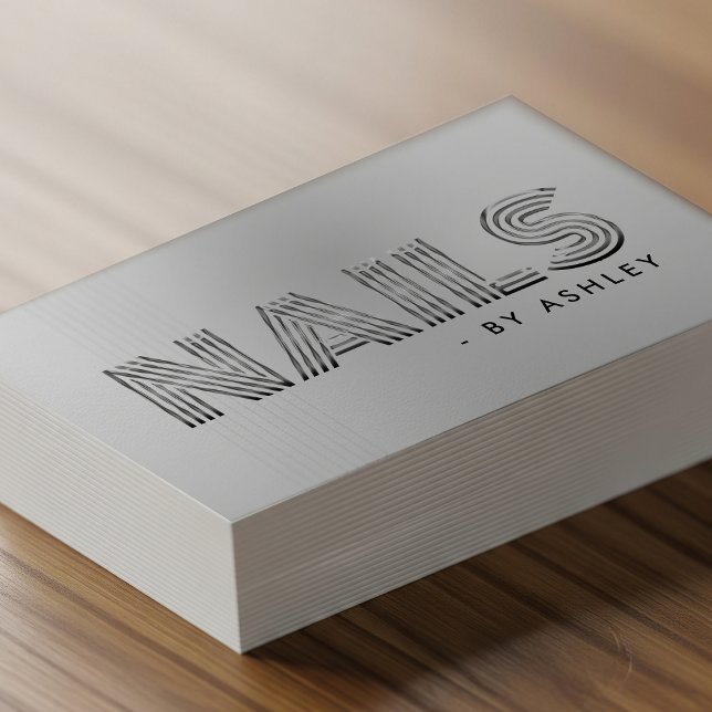 Nail Tech Salon Silver Modern Professional Business Card (Nail Tech Salon Silver Modern Professional Business Card
)