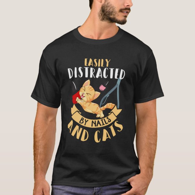 Nail Tech Shirt Funny Cat Lover Humour Nail Techni (Front)