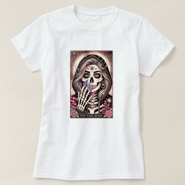 Nail Tech Tarot Card Business Card T-Shirt (Design Front)
