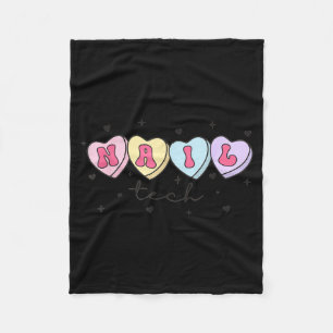 Nail Tech Valentine's Day Heart Manicurist Cosmeto Fleece Blanket