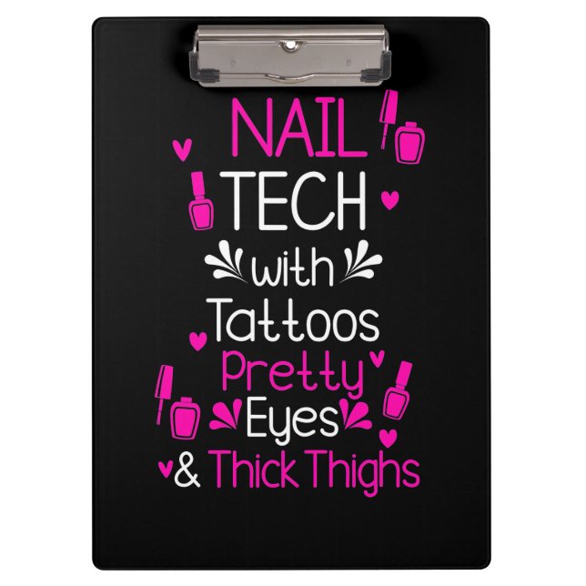 Nail Tech With Tattoos Clipboard (Front)