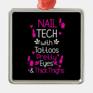 Nail Tech With Tattoos Metal Tree Decoration