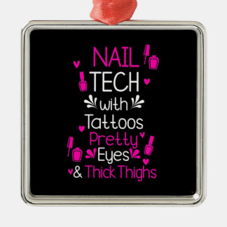 Nail Tech With Tattoos Metal Tree Decoration