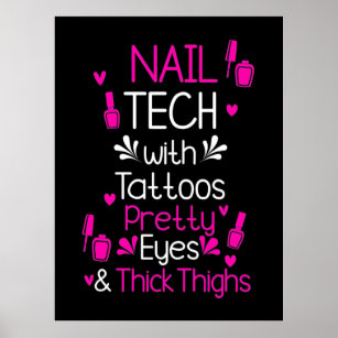 Nail Tech With Tattoos Poster