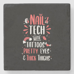 Nail Tech With Tattoos Stone Coaster