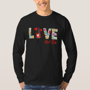 Nail Tech Work Uniform Nail Polish Love Heart T-Shirt