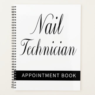 Nail Technician Appointment Book | Black & White Planner