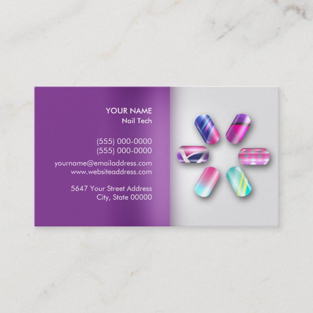 Nail Technician Appointment  Business  Card (Front)