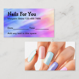 Nail Technician Beauty Appointment Cards