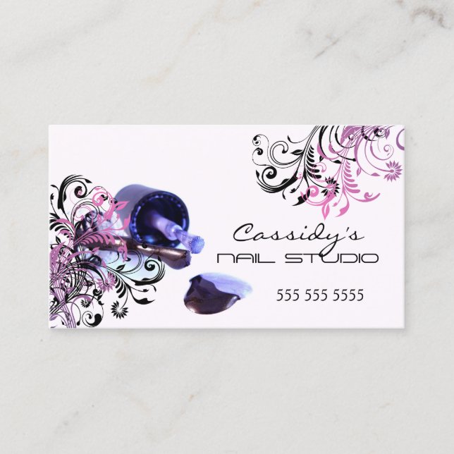 Nail Technician Beauty Salon Business Card (Front)