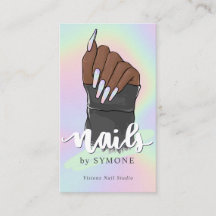 Nail Technician Beauty Salon Pastel Holographic Bu