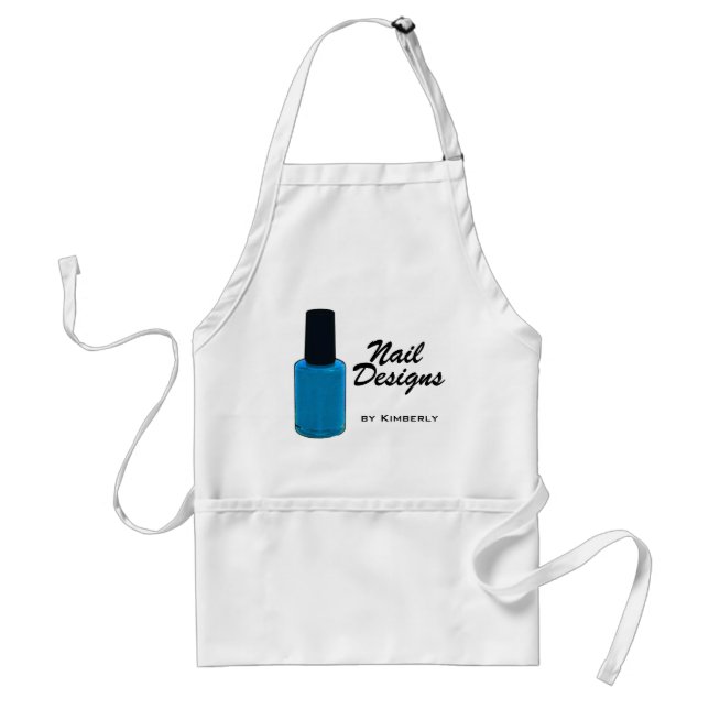 Nail Technician Blue Polish Business Apron (Front)