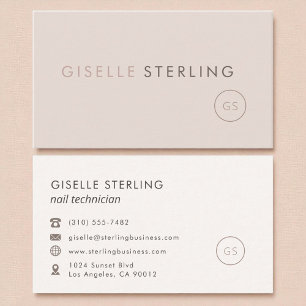 Nail Technician Blush Pink Minimalist Luxury Business Card