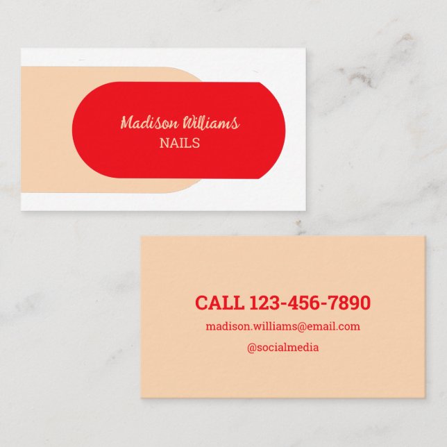 Nail Technician Business Card (Front/Back)