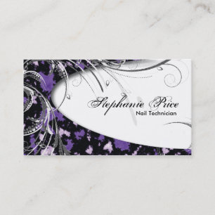 Nail Technician Business Card Abstract Glitter