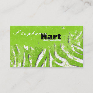 Nail Technician Business Card - Grunge Zebra Print