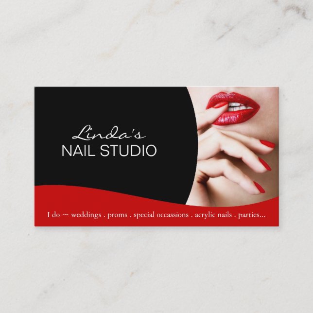 Nail Technician ~ Business Card Template (Front)