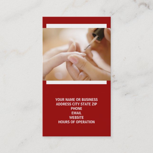 Nail Technician Business Cards (Front)