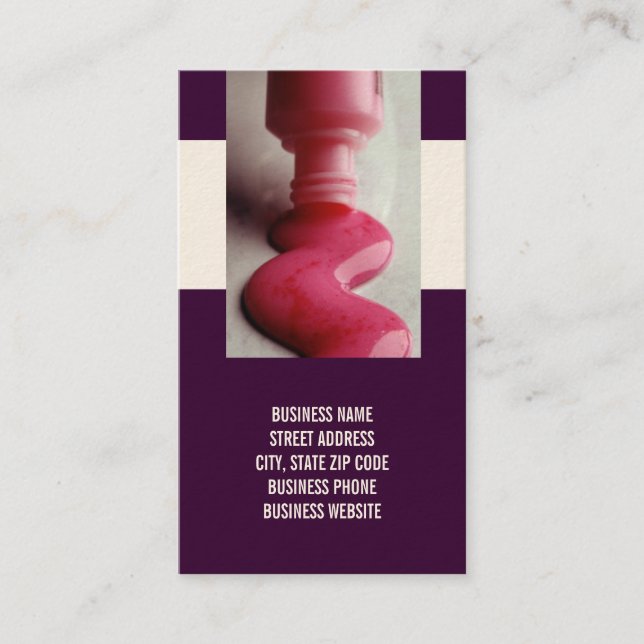 Nail Technician Business Cards (Front)