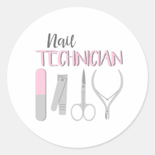 Nail Technician Classic Round Sticker