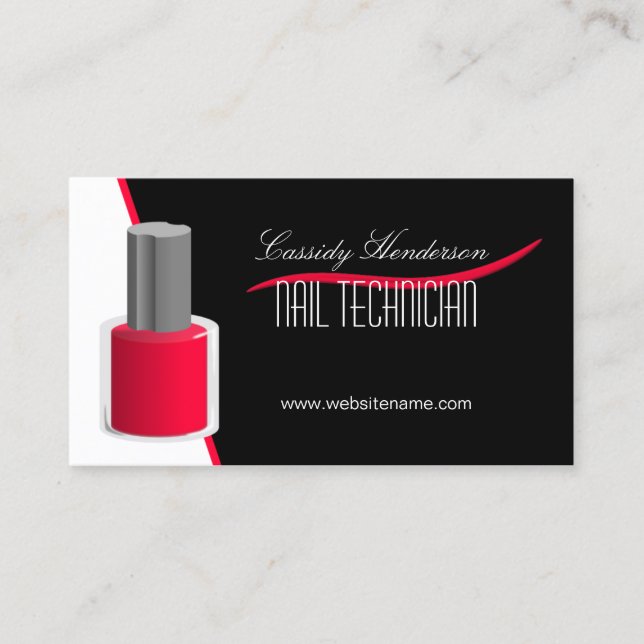 Nail Technician Fingernail Polish Business Card (Front)