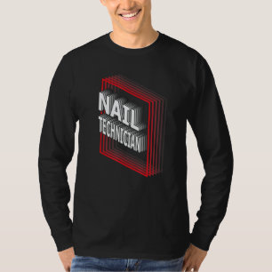 Nail Technician Job Title Appreciation Retro T-Shirt