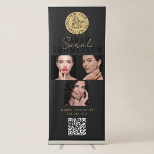 Nail Technician Logo Appointment Booking QR Code Retractable Banner
