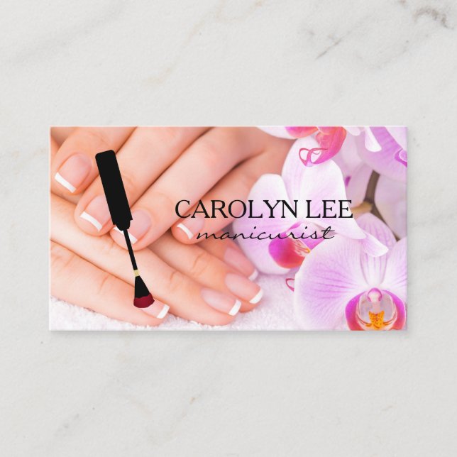 Nail Technician | Manicured Hands Business Card (Front)