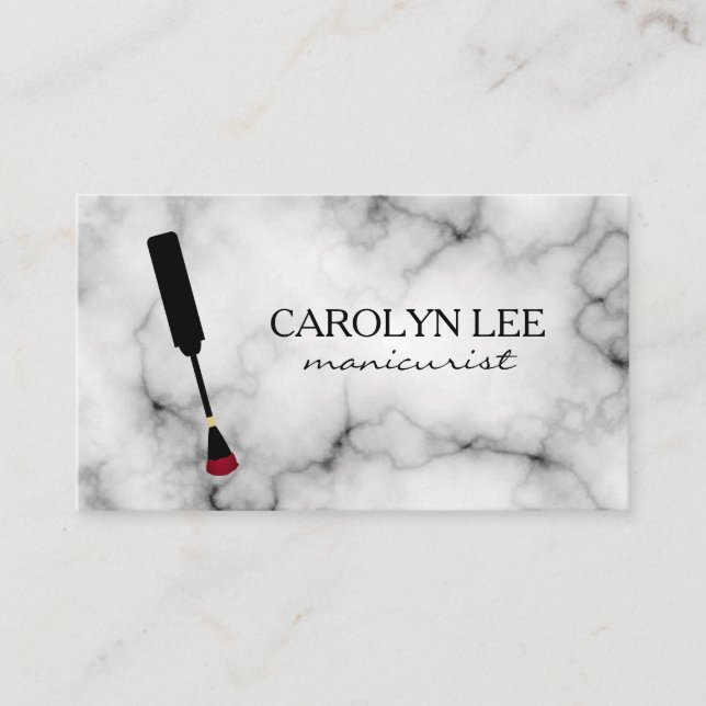 Nail Technician Marble Business Card (Front)
