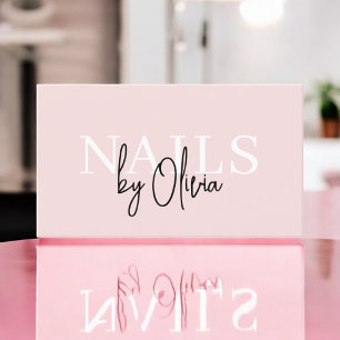 Nail Technician Modern Typography Blush Pink Business Card