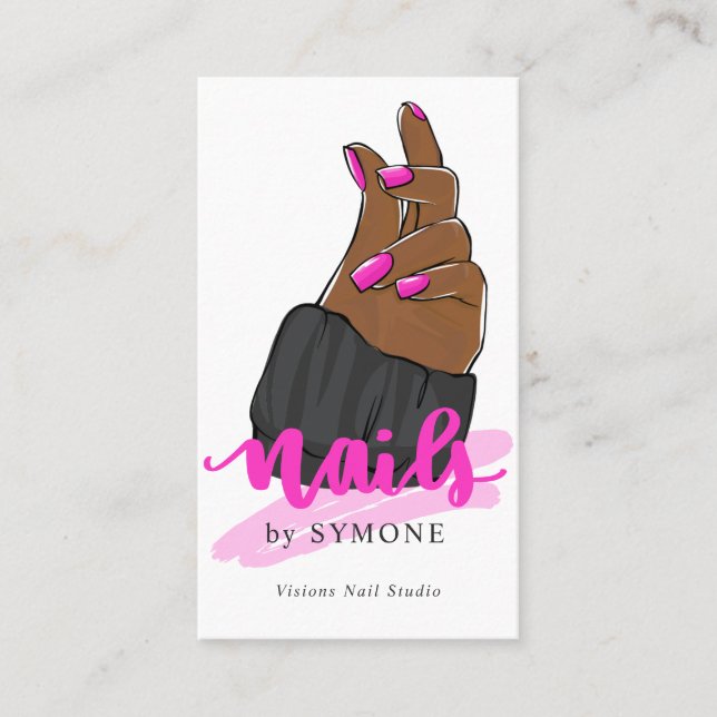 Nail Technician | Nail Artist | Nails Salon Studio Business Card (Front)