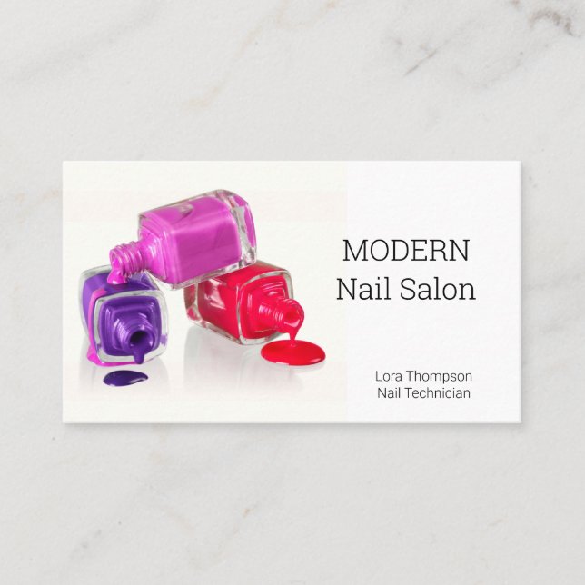 Nail Technician Nail Polish Business Card (Front)