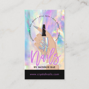Nail Technician Nail Salon Holographic Business C Card