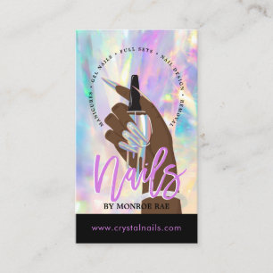 Nail Technician Nail Salon Holographic  Business Card