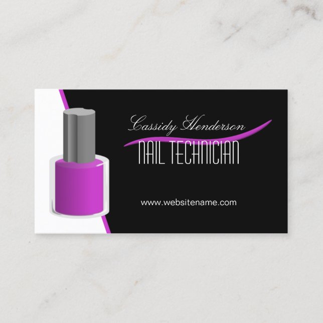 Nail Technician or Salon Business Card (Front)