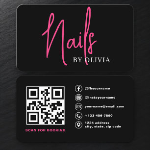 Nail Technician QR Code Booking Business Card