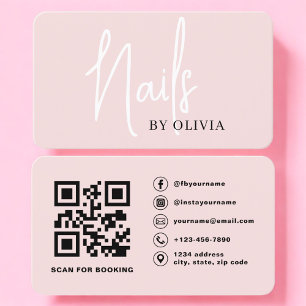 Nail Technician QR Code Booking Business Card
