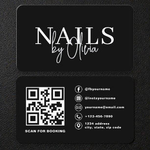 Nail Technician QR Code Modern Business Card