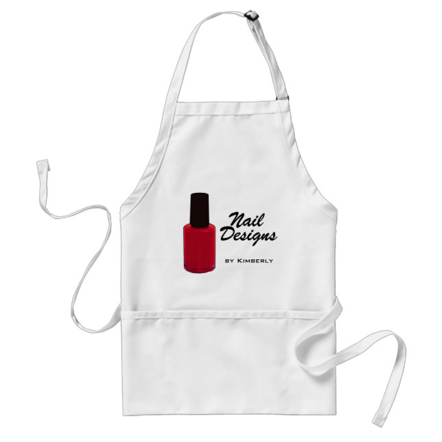 Nail Technician Red Polish Business Apron (Front)
