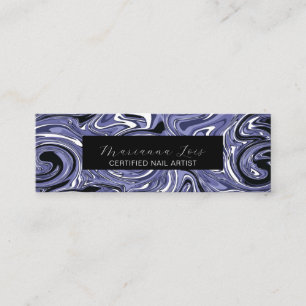 Nail Technician Salon Artist Marble Swirls  Mini Business Card
